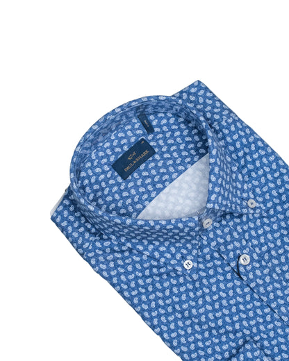paul and shark blue paisley shirt