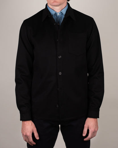 paul and shark black lp cashmere overshirt