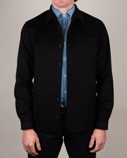 paul and shark black lp cashmere overshirt