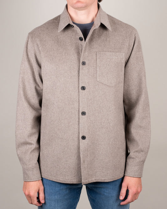 paul and shark taupe lp cashmere overshirt