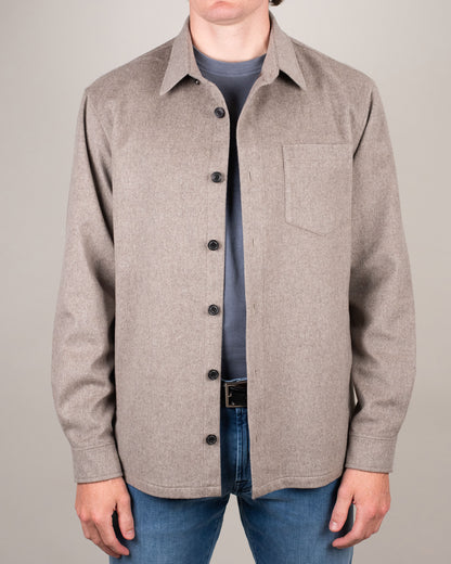 paul and shark taupe lp cashmere overshirt