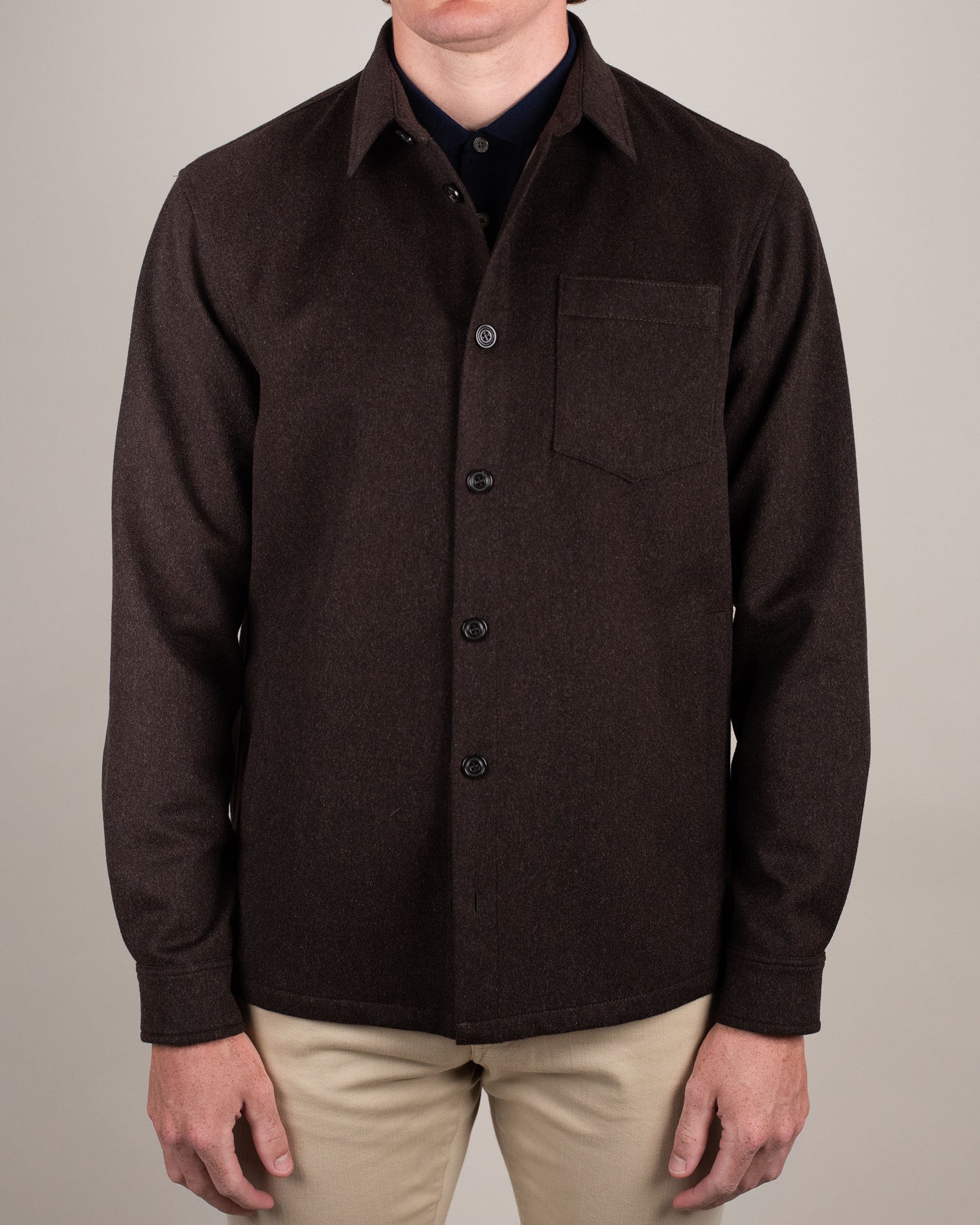 paul and shark brown lp cashmere overshirt