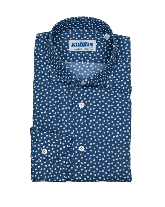 khakis brand navy dot shirt