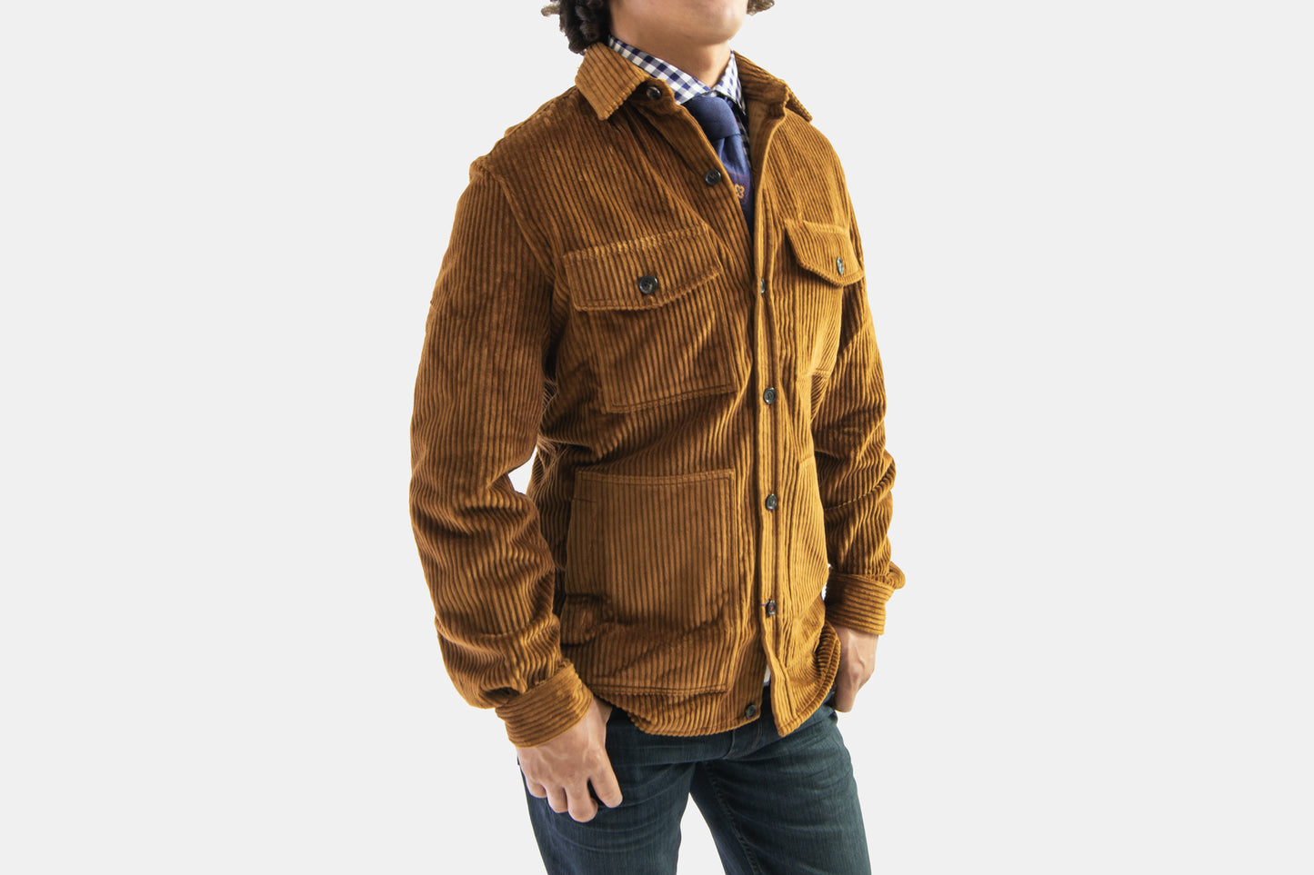 khakis of Carmel - brown corduroy overshirt
