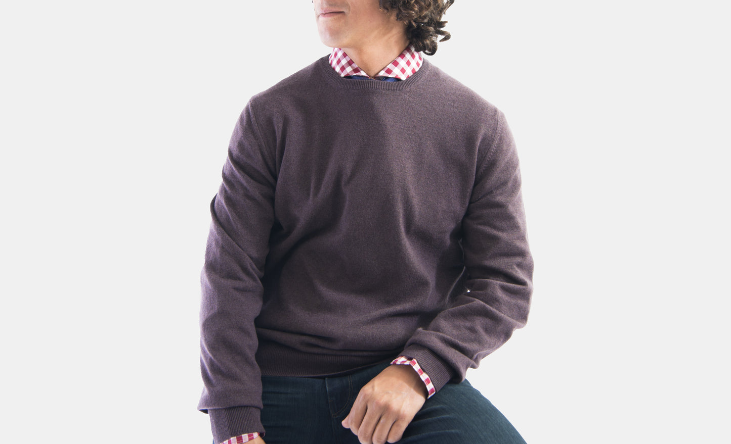 khakis of Carmel - wine colored knitted sweatshirt