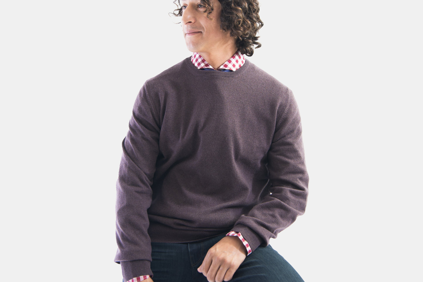 khakis of Carmel - wine colored knitted sweatshirt
