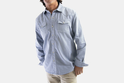 khakis of Carmel - shirt jacket in light charcoal denim