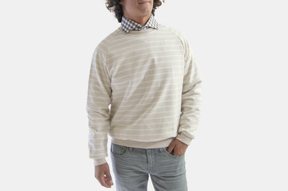khakis of Carmel - cream striped sweatshirt