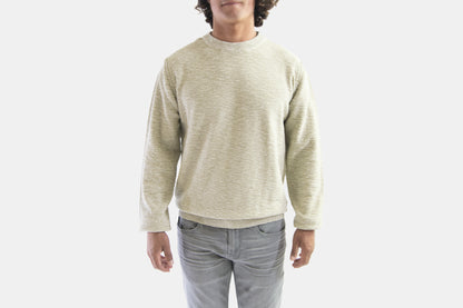 khakis of Carmel - celery colored light knitted sweatshirt