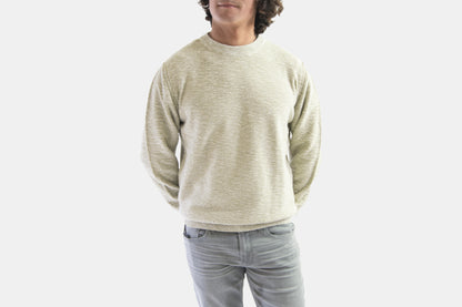 khakis of Carmel - celery colored light knitted sweatshirt