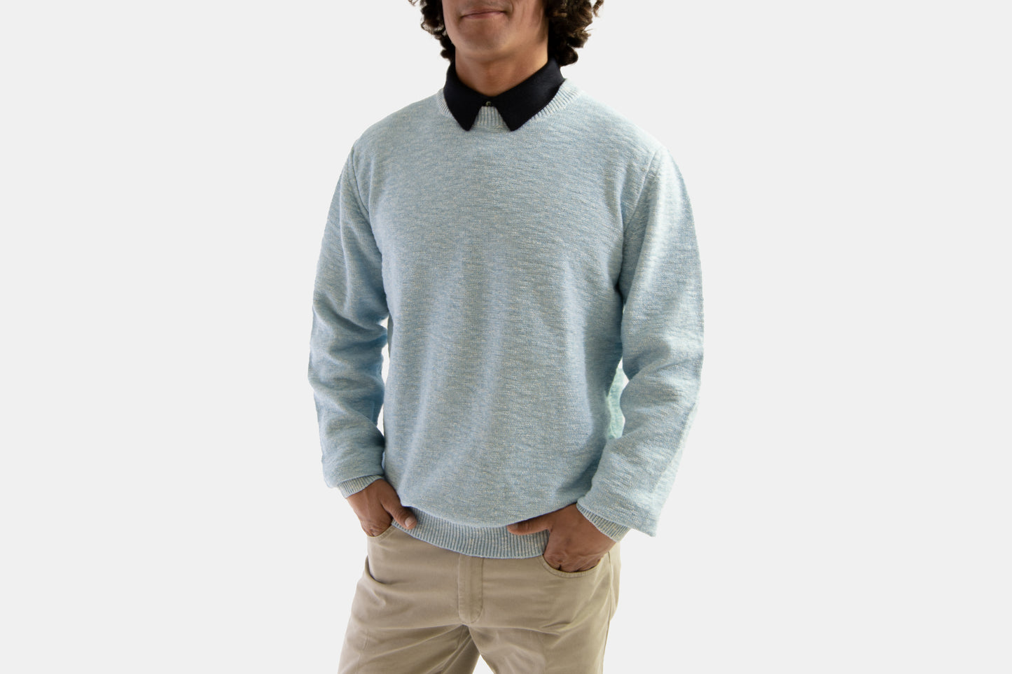 khakis of Carmel - blue sweatshirt