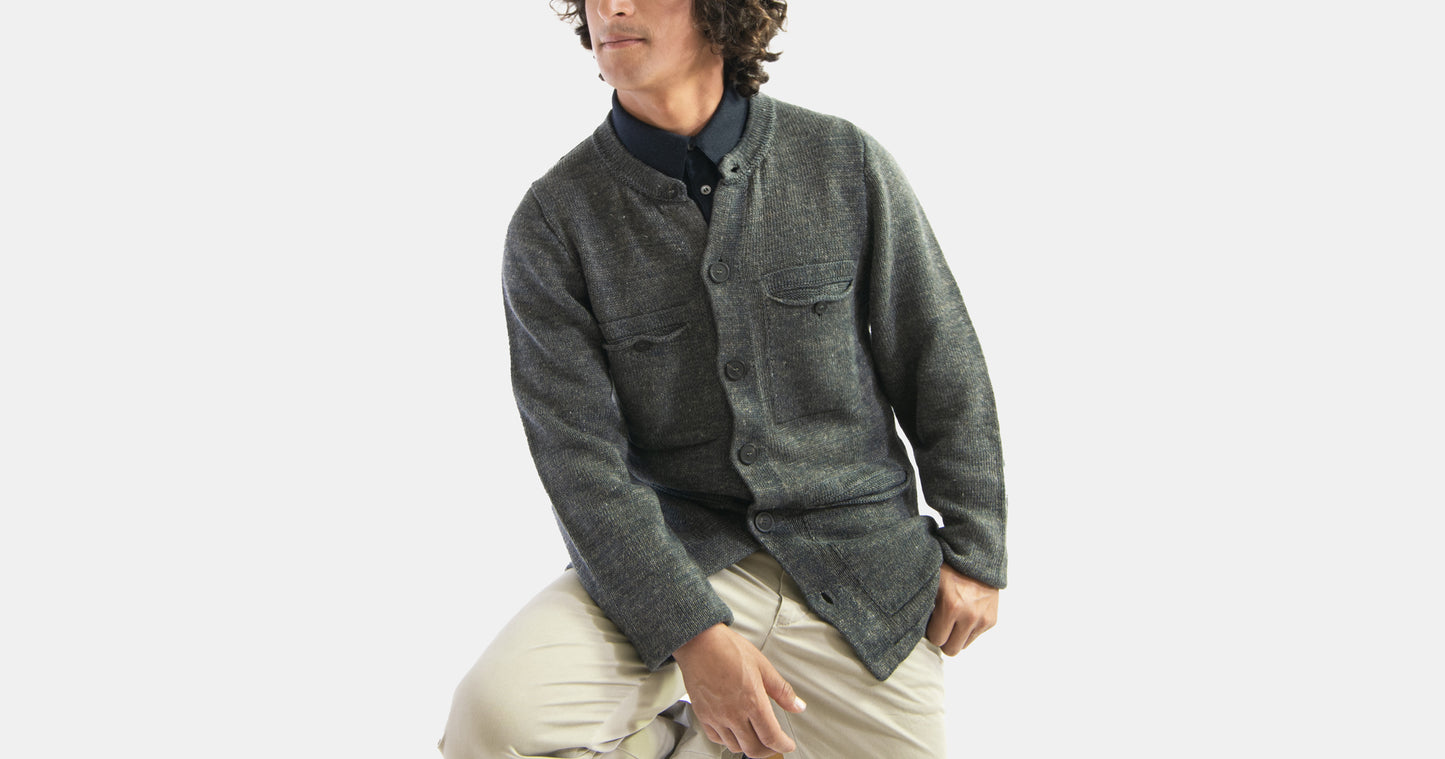 Inis Meáin - button  brown sweater