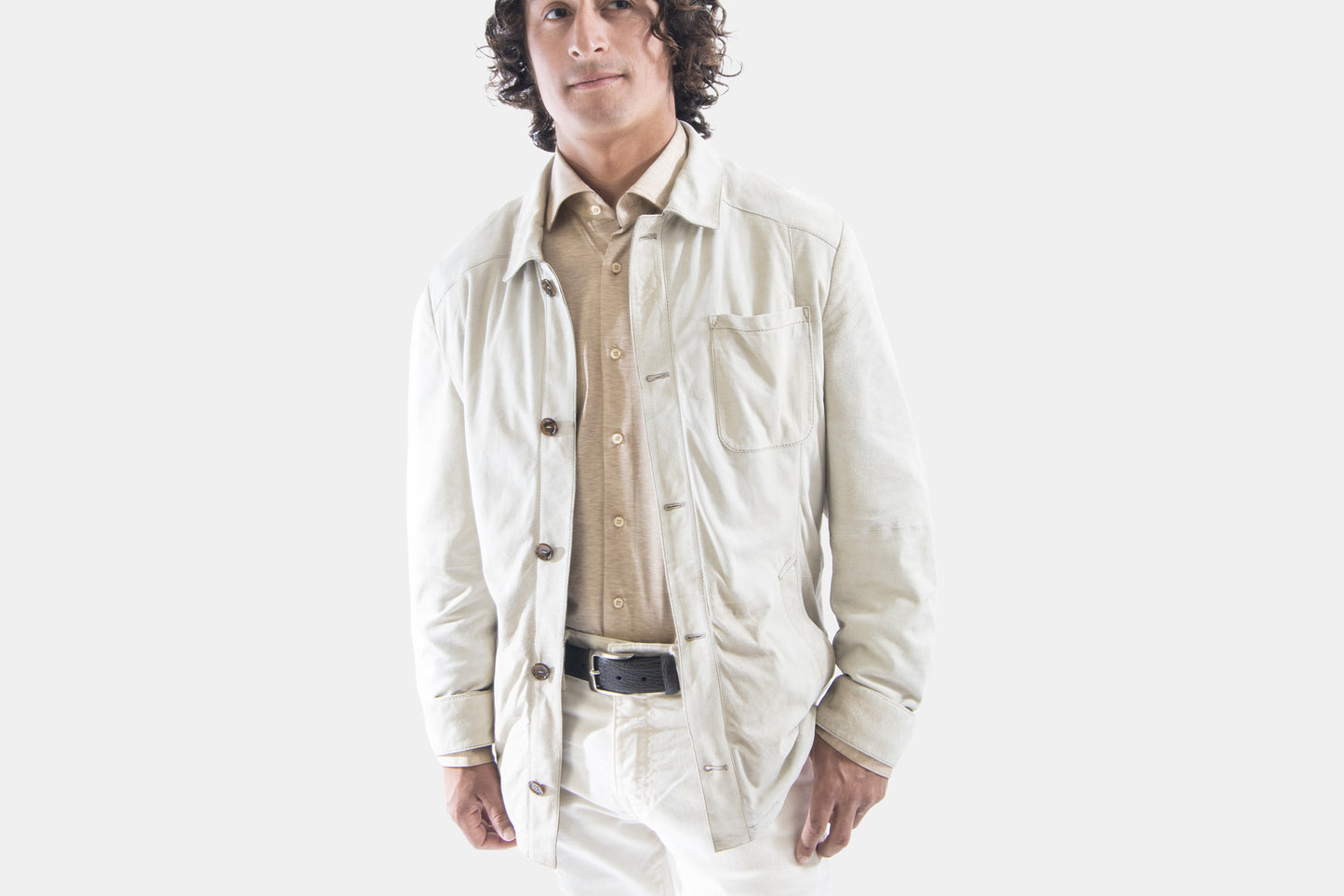 khakis of Carmel - ivory suede jacket