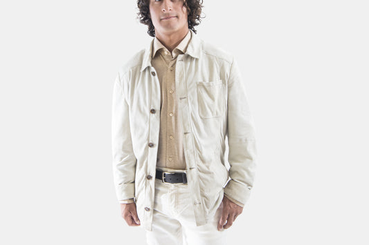 khakis of Carmel - ivory suede jacket