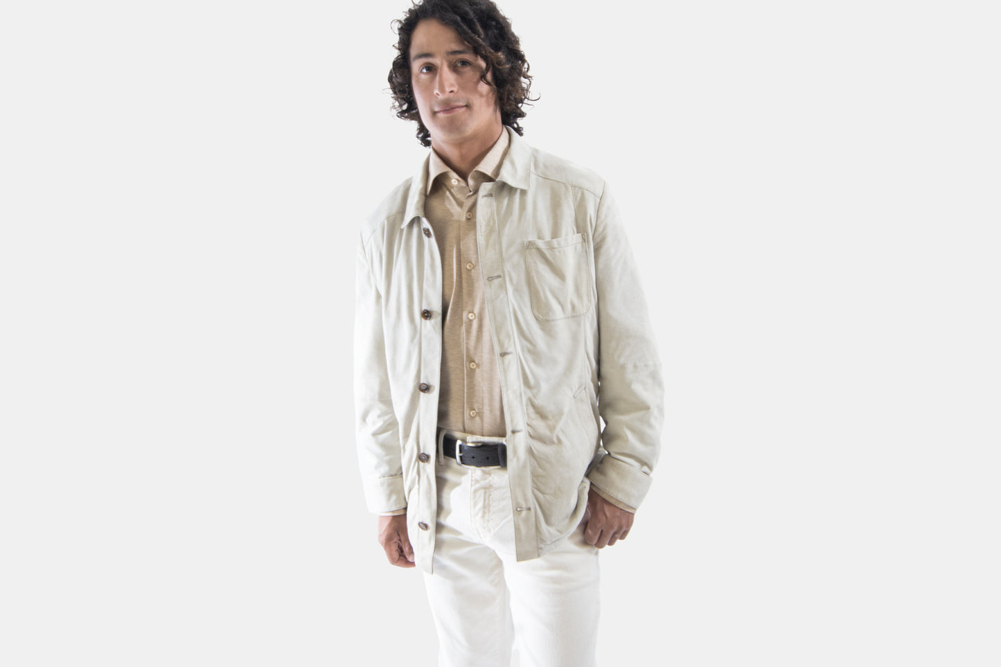 khakis of Carmel - ivory suede jacket