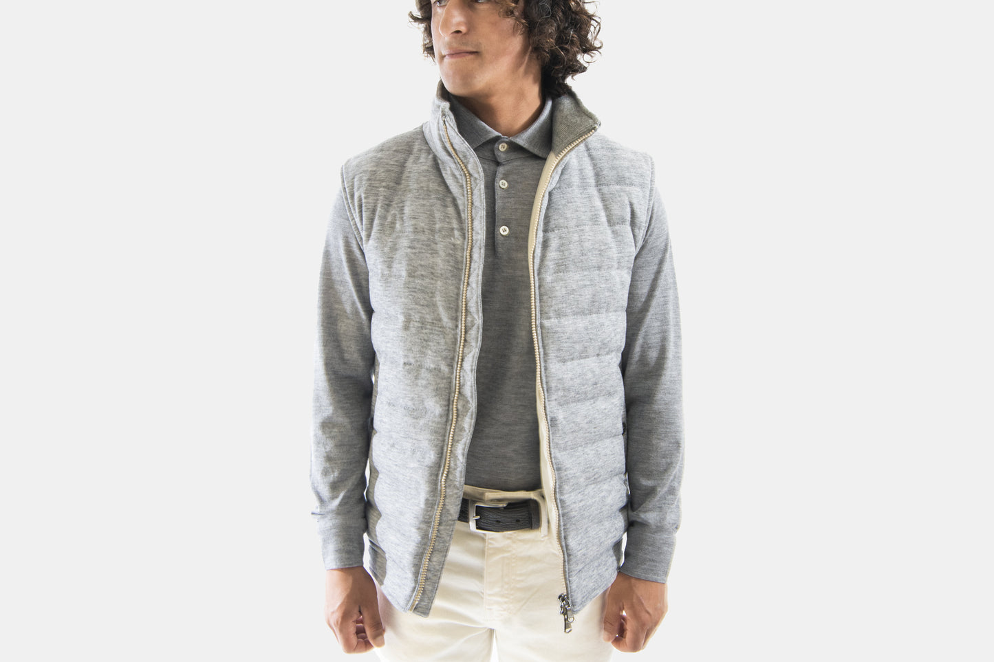 khakis of Carmel - grey quilted vest
