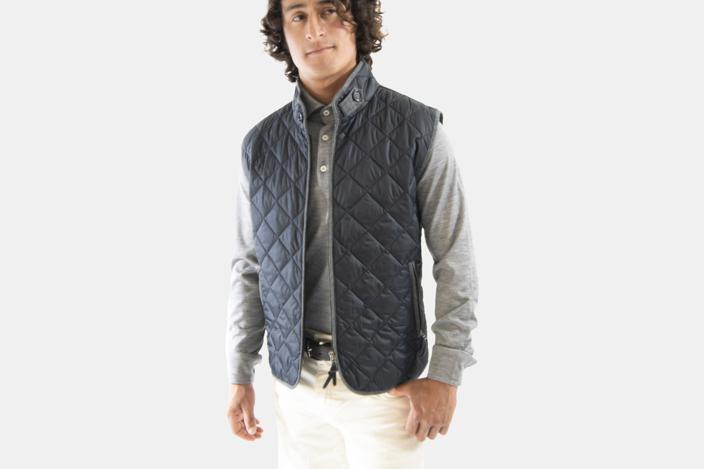 khakis of Carmel - dark blue quilted vest