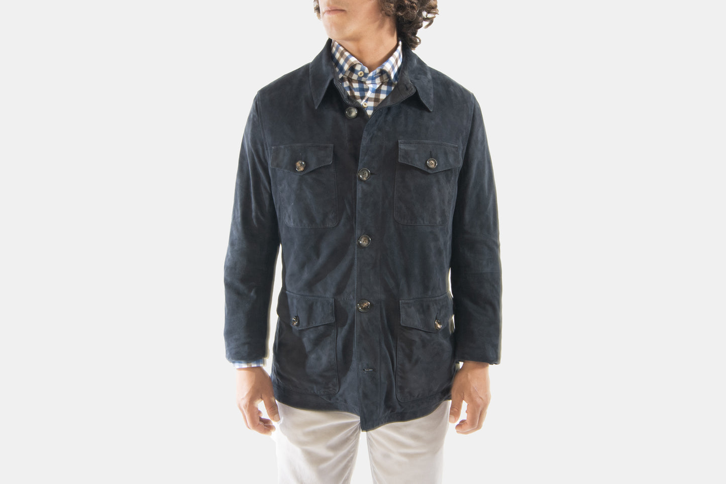 khakis of Carmel - navy suede jacket