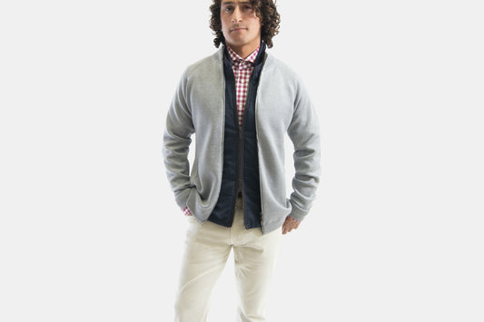 khakis of Carmel - grey sweatshirt zip up