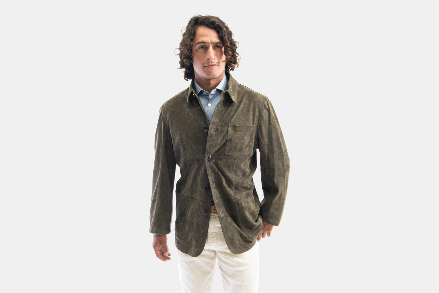 khakis of Carmel - taupe suede jacket