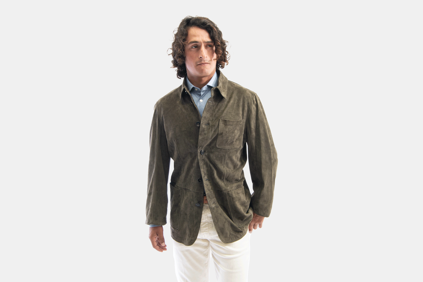 khakis of Carmel - taupe suede jacket