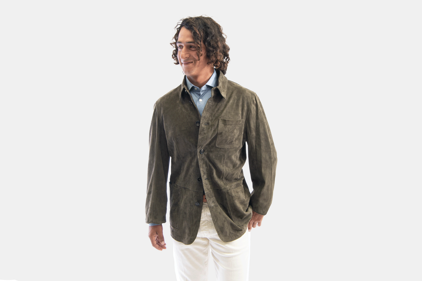 khakis of Carmel - taupe suede jacket