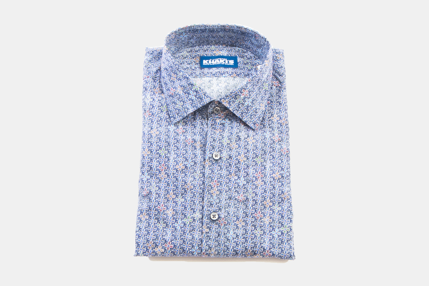 khakis of Carmel - blue shirt with floral pattern