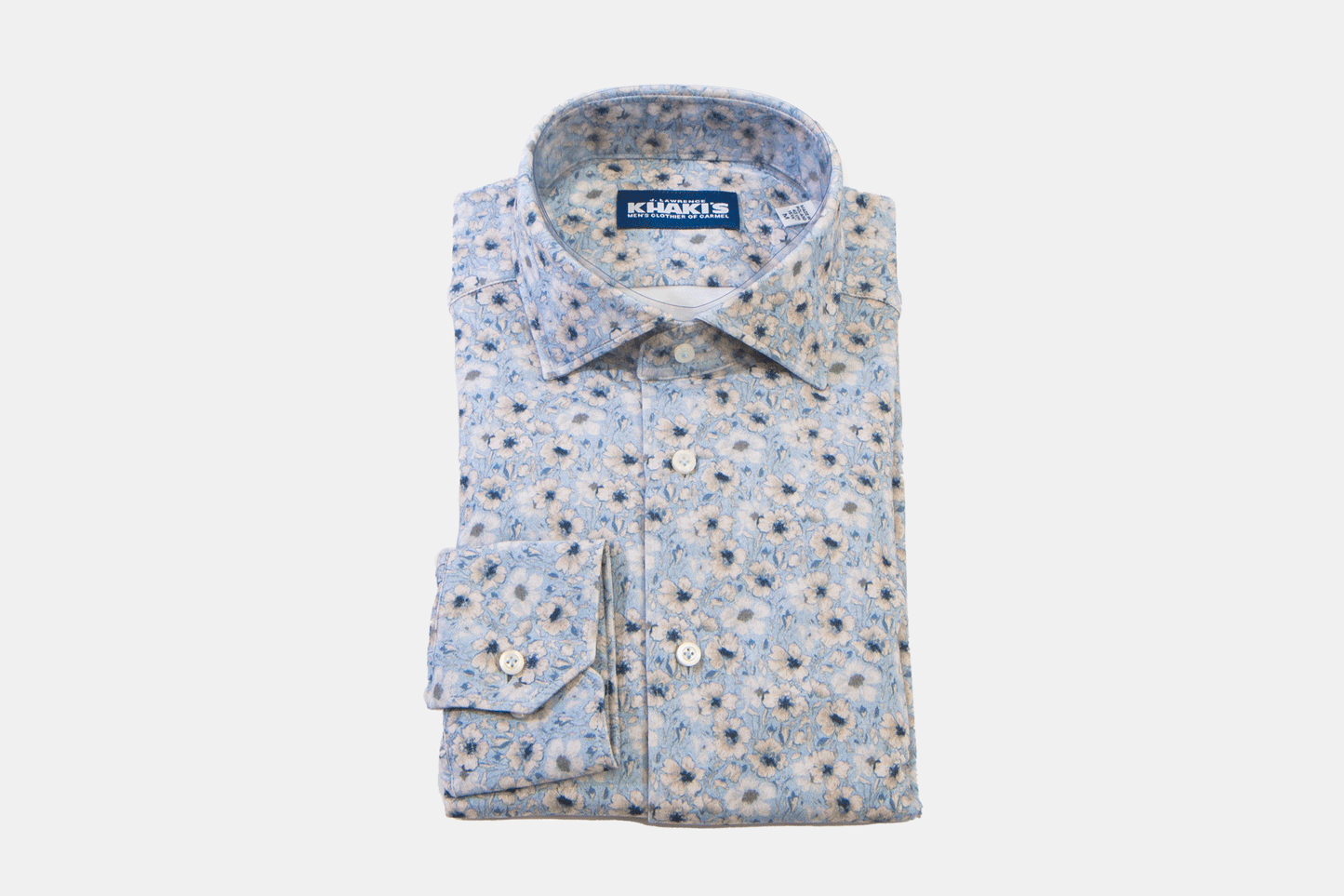 khakis of Carmel - light blue floral pattern shirt