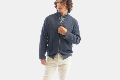 khakis of Carmel - navy zip up sweater