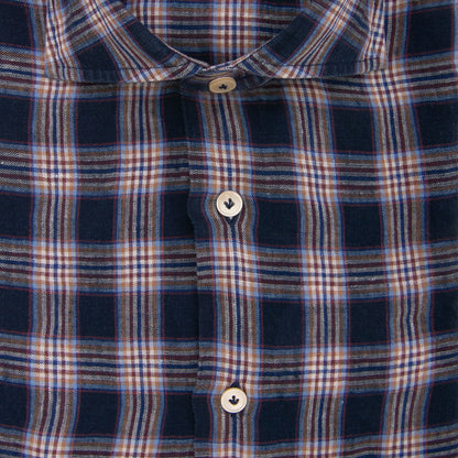 Khakis of Carmel - Navy Linen Plaid Shirt