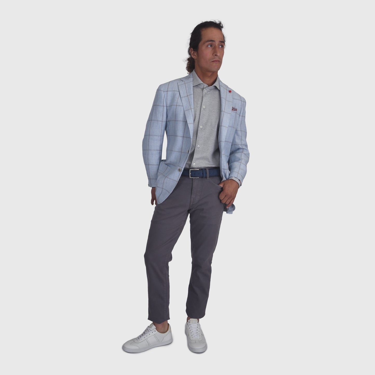 LT BLUE PANE SPORTCOAT