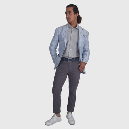 LT BLUE PANE SPORTCOAT