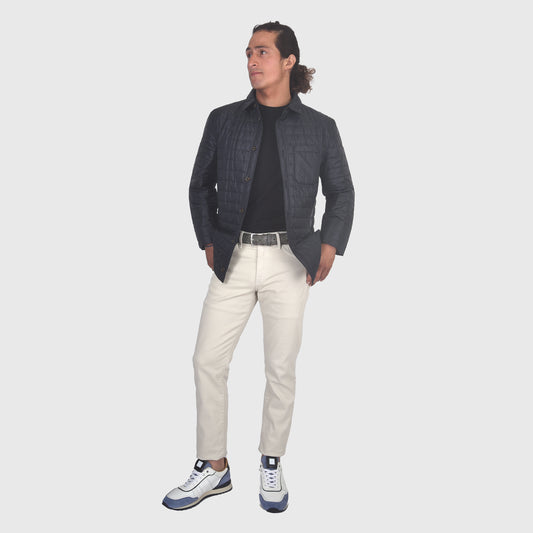 Gimos - Navy Quilt Nylon Shirt Jacket