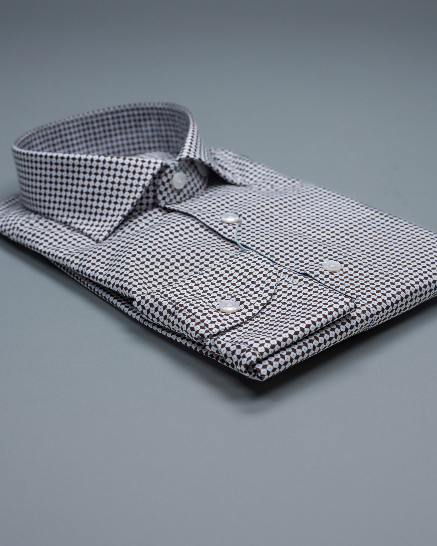 khakis brand brown print shirt