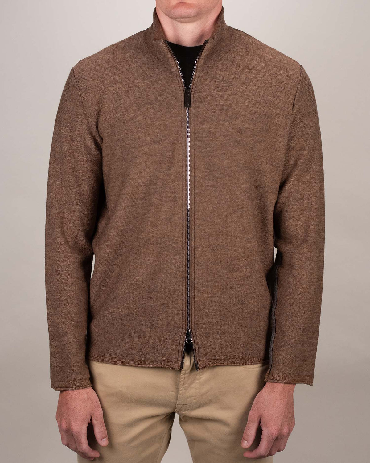 khakis brand full zip sweater