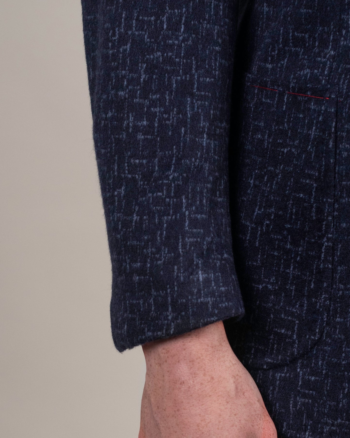 isaia dk blue fleck jersey sport coat