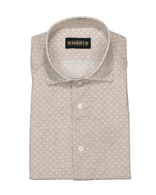 khakis brand beige tech print shirt