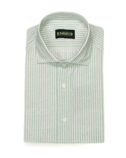 khakis brand green stripe tech shirt