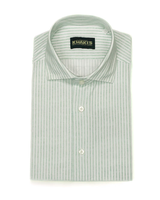 khakis brand green stripe shirt
