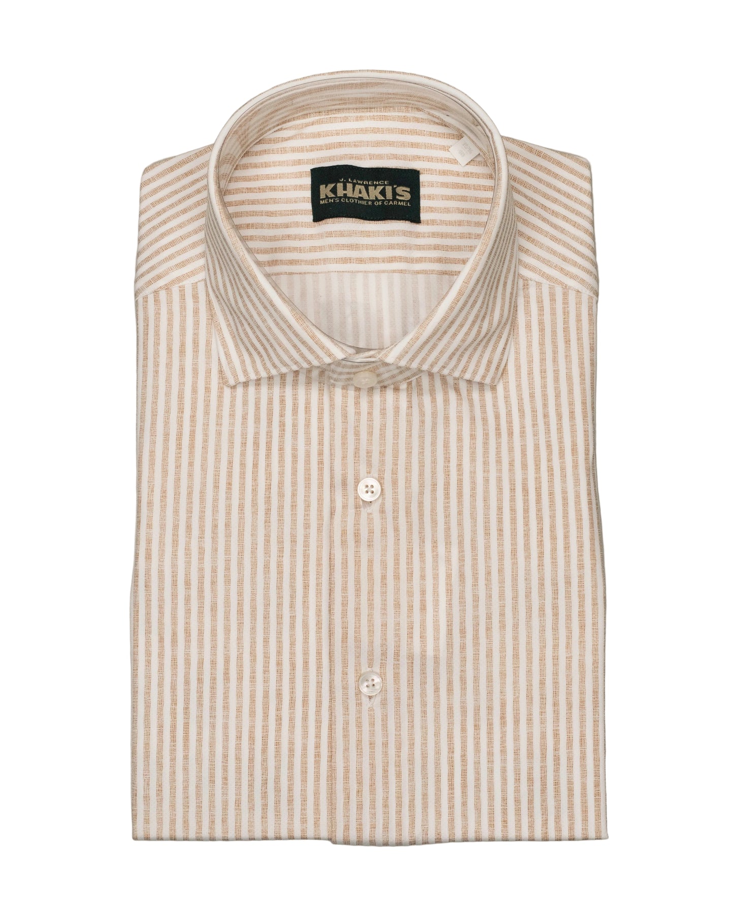 khakis brand tan stripe tech shirt