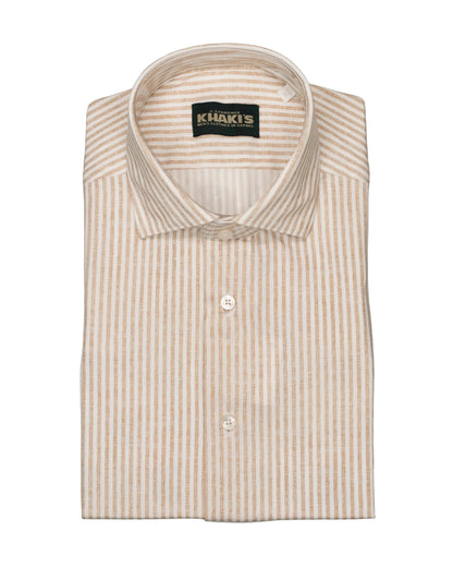 khakis brand tan stripe tech shirt
