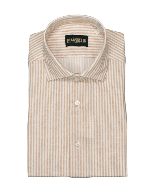 khakis brand tan stripe tech shirt