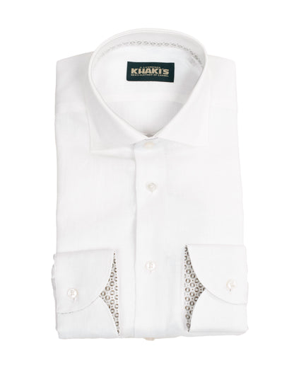 khakis brand white linen casual shirt