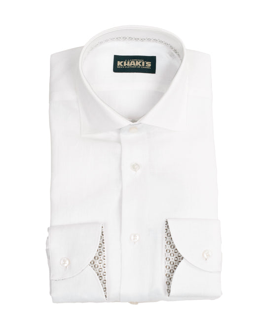 khakis brand white linen casual shirt