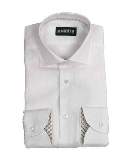 khakis brand white linen casual shirt