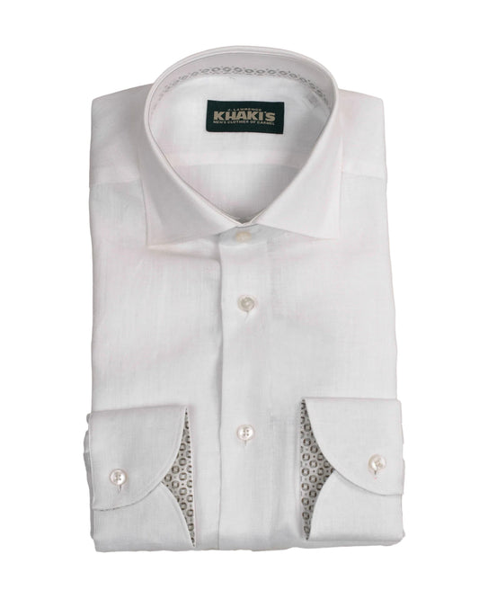 khakis brand white linen casual shirt