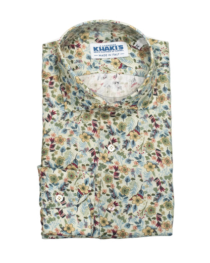 khakis brand brown floral shirt