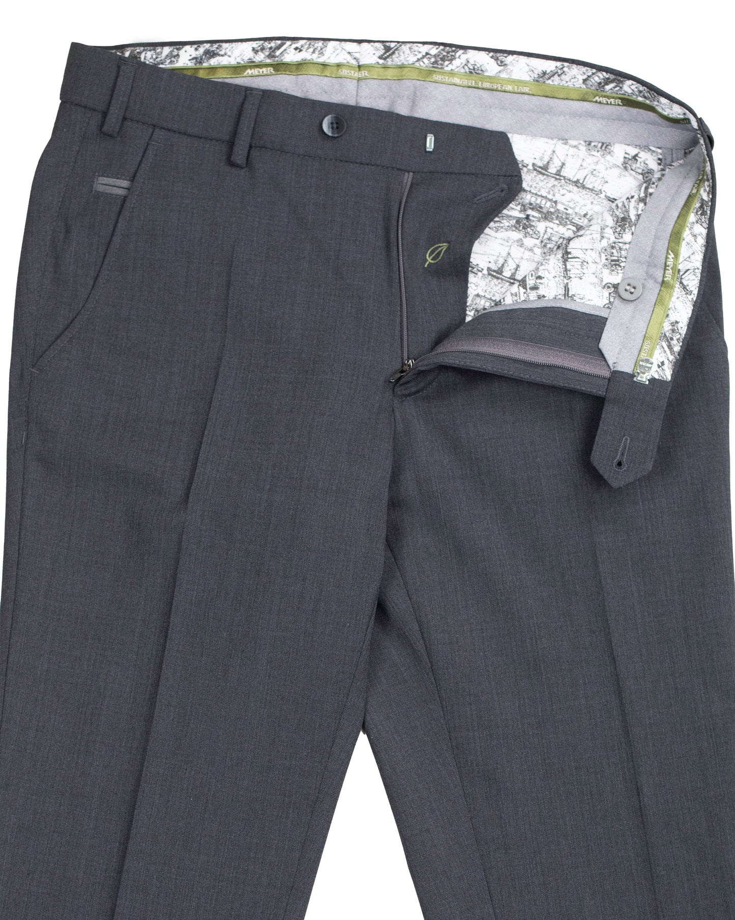 meyer dk grey travel wool pant