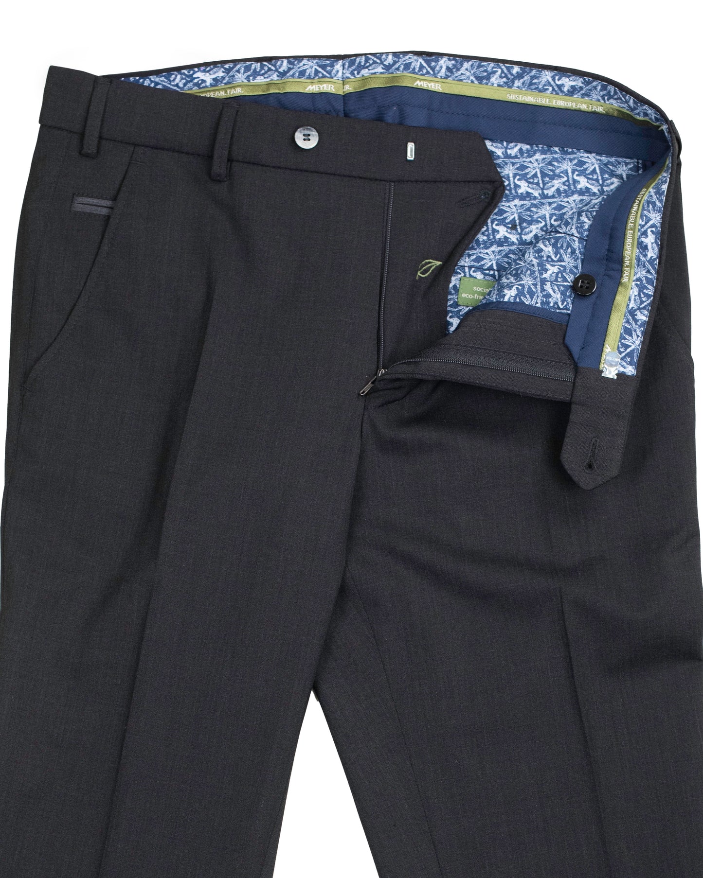 meyer charcoal travel wool pant