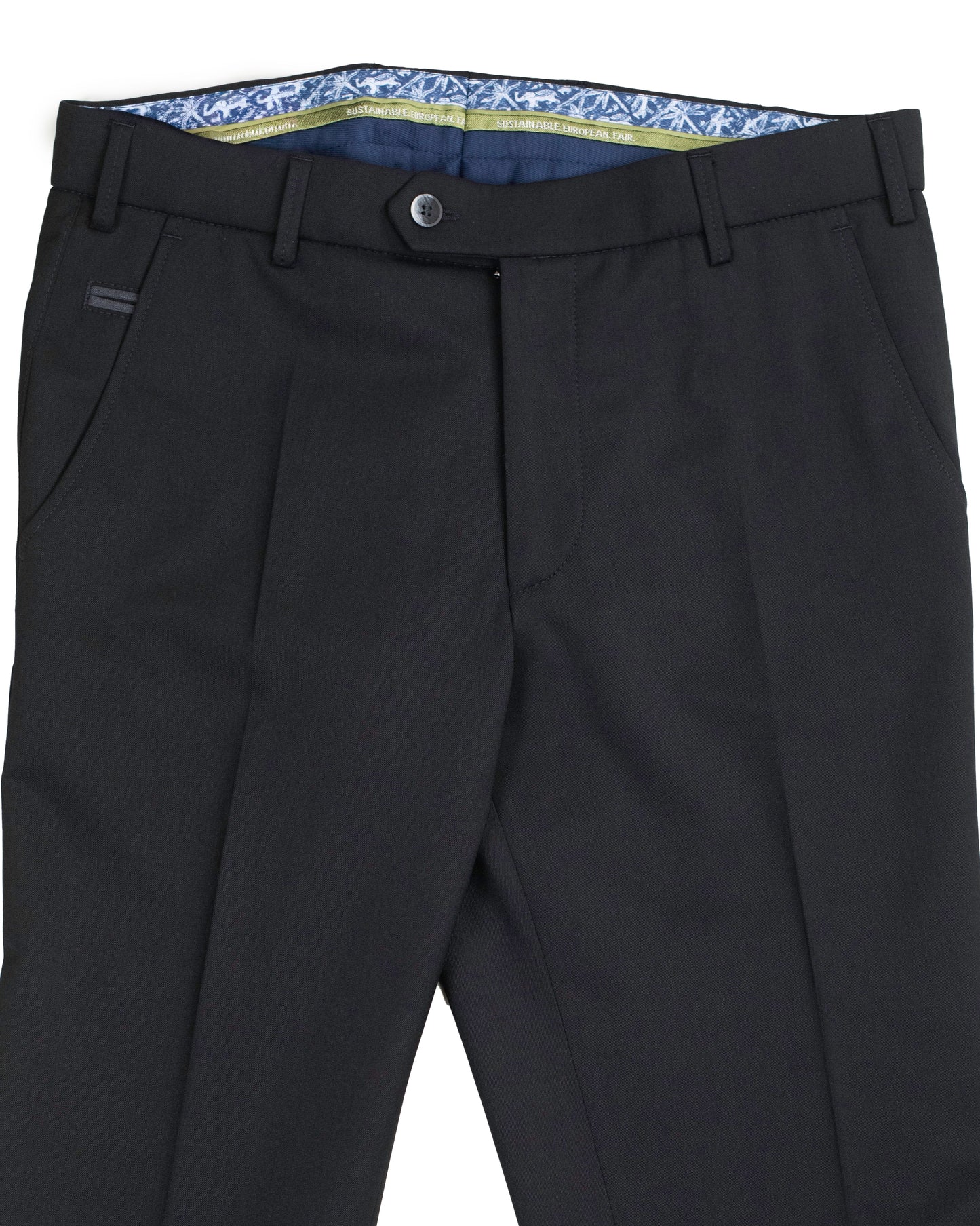 meyer black travel wool pant